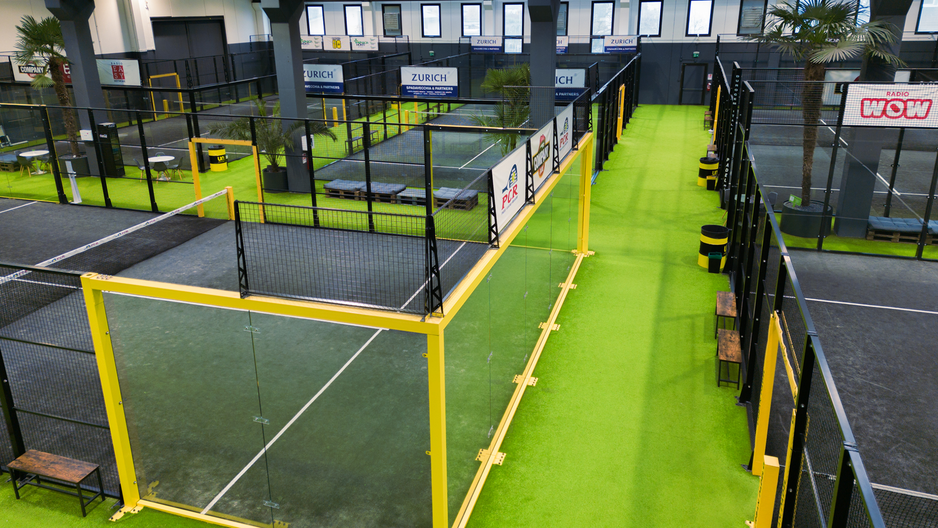 I campi indoor Urban Padel visti dall'alto